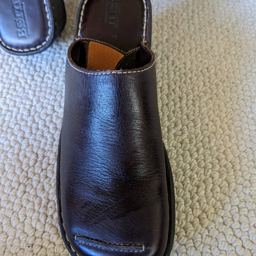 BORN slip-ons, brown leather, sz 8 (39)